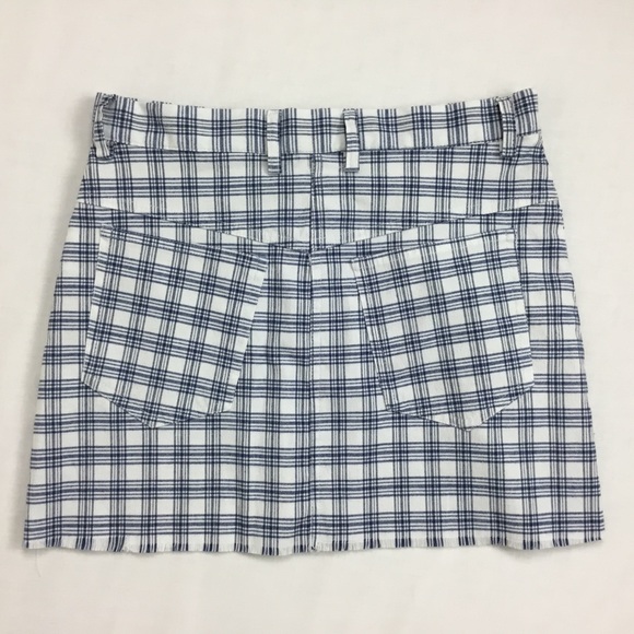 John Golt Mini Blue & White Skirt Size Medium - Picture 2 of 6